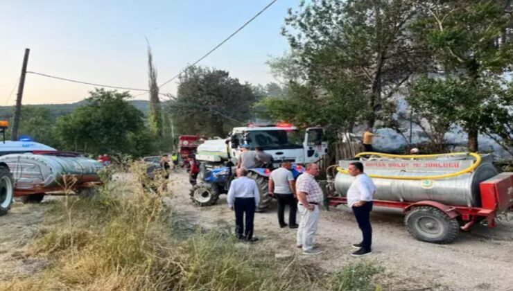 Çıkan yangın ormana sıçradı; alevler büyümeden söndürüldü…
