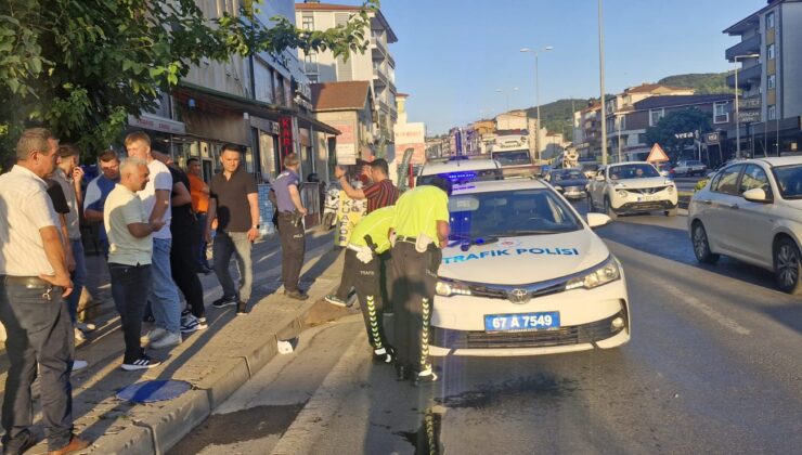 Karşıdan karşıya geçerken motosiklet çarptı…
