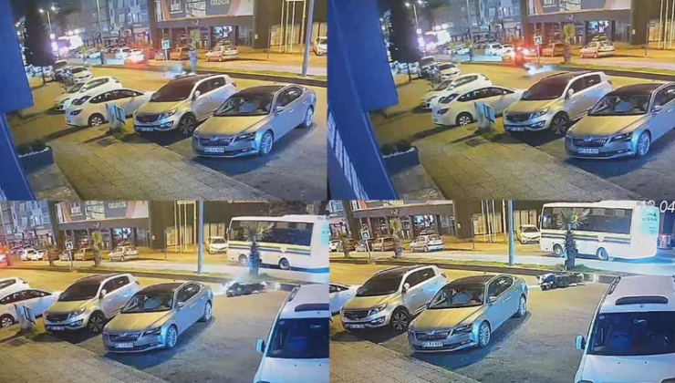 Motosiklet köpeğe çarpıp takla attı… O anlar kamerada…