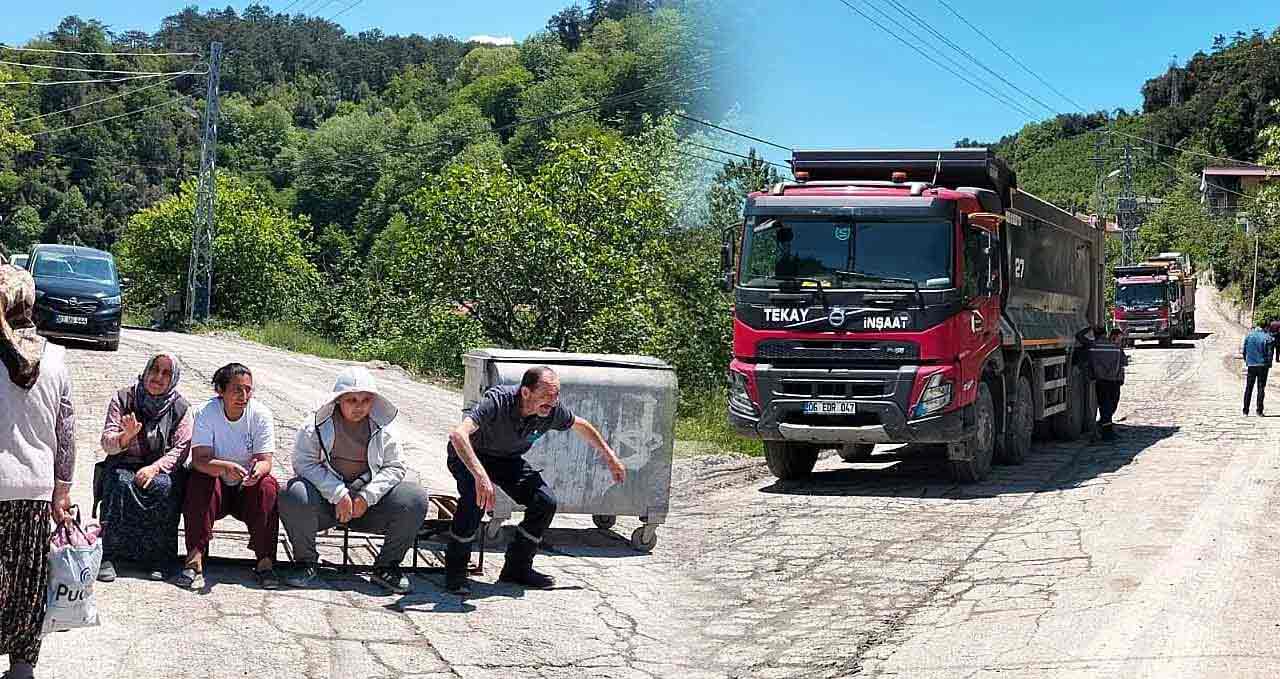 Mahalle halkı yolu çöp tenekeleri ile kapattı…