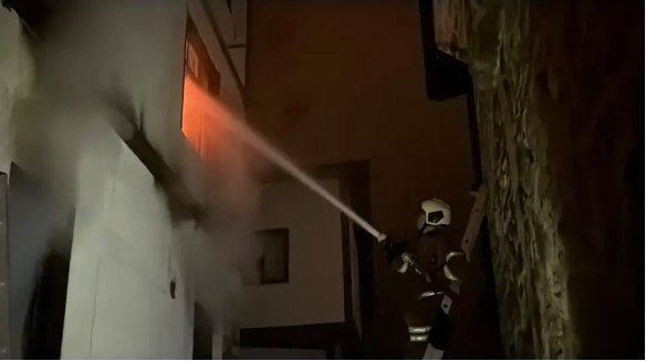 İtfaiye eri, yangında mahsur kalan kediyi kurtarırken yaralandı