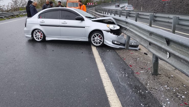Kontrolden çıktı… Bariyere çarptı…