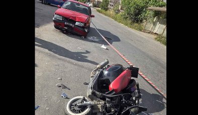 Motosiklet otomobil ile kafa kafaya çarpıştı…