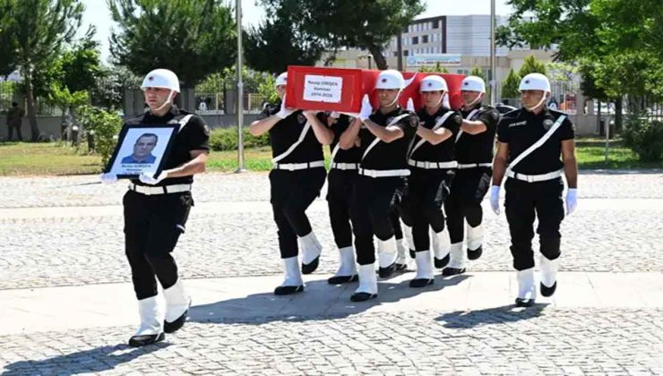 Hastalık nedeniyle hayatını kaybeden komiser toprağa verildi…