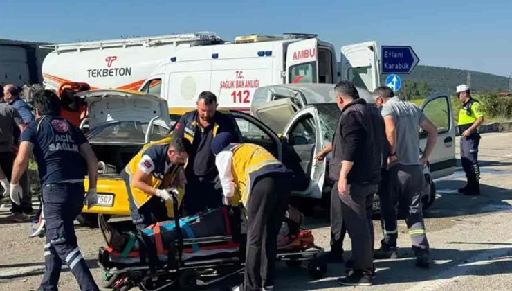 Kamyonetle otomobil çarpıştı…Yaralılar var…