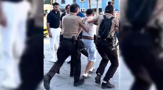 İnşaatta başladı… Polis merkezi önünde devam etti