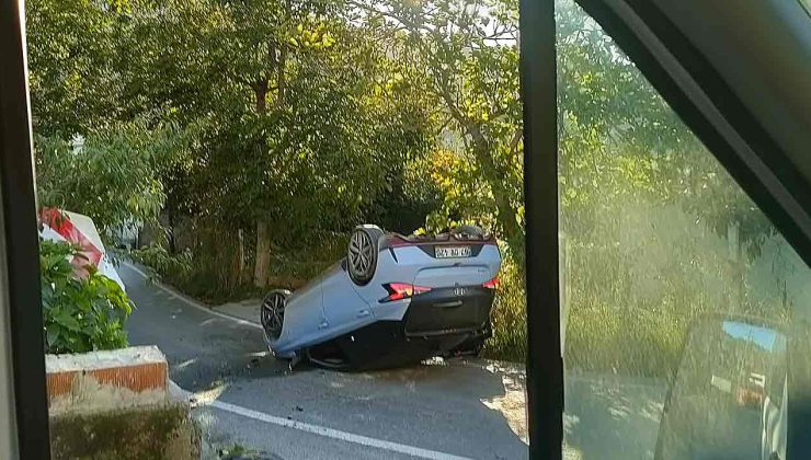 Türkali yolunda korkunç kaza: Otomobil takla attı